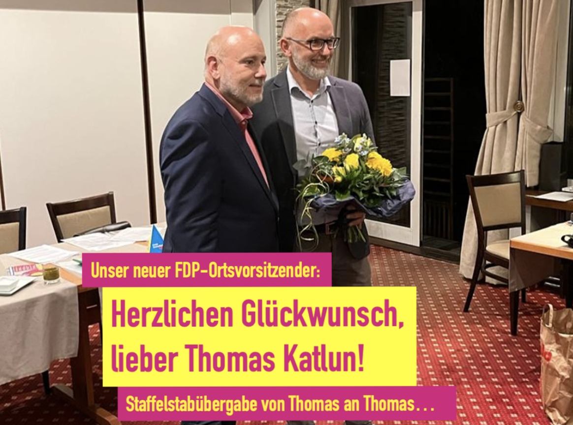 Thomas Katlun wird neuer Ortsverbandsvorsitzender der FDP Quickborn